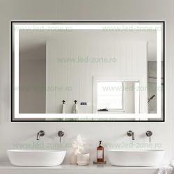 Oglinda Baie LED 100x65cm Touch Ceas Dezaburire LZJ117