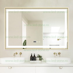 Oglinda Baie LED 100x65cm Touch Ceas Dezaburire LZJ121