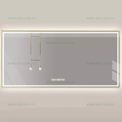 Oglinda Baie LED 100x65cm Touch Ceas Dezaburire LZJ21