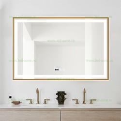 Oglinda Baie LED 100x65cm Touch Ceas Dezaburire LZJ28