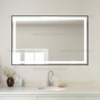OGLINZI LED, Oglinda Baie LED 100x65cm Touch Ceas LZJ131, LED-Zone.ro