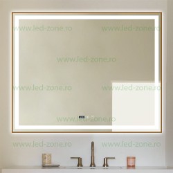 Oglinda Baie LED 100x80cm Touch Ceas Dezaburire LZJ143