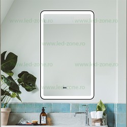 Oglinda Baie LED 60x100cm Touch Ceas Dezaburire LZJ138