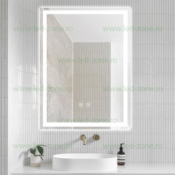 Oglinda Baie LED 60x45cm Touch Ceas Dezaburire LZJ132