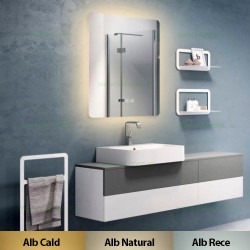 Oglinda Baie LED 60x80cm 3 Functii Touch Ceas Dezaburire LZJ174