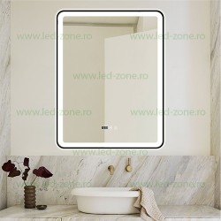 Oglinda Baie LED 70x90cm Touch Ceas Dezaburire LZJ139