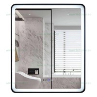 OGLINZI LED, Oglinda Baie LED 75x90cm Touch Ceas Dezaburire LZJ37, LED-Zone.ro