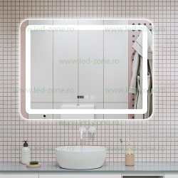 Oglinda Baie LED 80x60cm Touch Ceas Dezaburire LZJ150