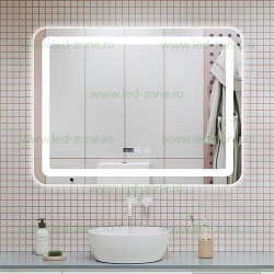 Oglinda Baie LED 80x60cm Touch Ceas Dezaburire LZJ50