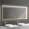 Oglinda Baie LED 80x60cm Touch Ceas LZJ30