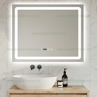 OGLINZI LED, Oglinda Baie LED 80x60cm Touch Ceas Dezaburire LZJ49, LED-Zone.ro