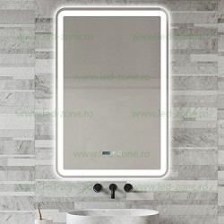 Oglinda Baie LED 90x60cm Touch Ceas Dezaburire LZJ168