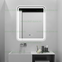 Oglinda Baie LED 90x75cm Touch Ceas Dezaburire LZJ169