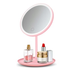 Oglinda Machiaj LED 5W 3 Functii USB Roz