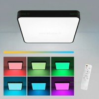 PANOURI LED APLICATE, Black Friday - Panou LED 100W 60x60cm Aplicat Negru RGB-CCT cu Telecomanda, LED-Zone.ro