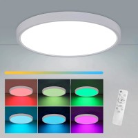 PANOURI LED APLICATE, Black Friday - Panou LED 100W D-60cm Aplicat Alb RGB-CCT cu Telecomanda, LED-Zone.ro