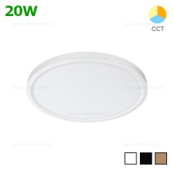 Panou LED 20W Rotund D23cm Aplicat CCT