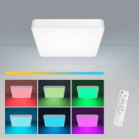 PANOURI LED APLICATE, Black Friday - Panou LED 50W 40x40cm Aplicat Alb RGB-CCT cu Telecomanda, LED-Zone.ro