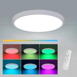 Panou LED 70W D-50cm Aplicat Alb RGB-CCT cu Telecomanda