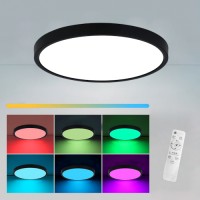 PANOURI LED, Black Friday - Panou LED 70W D-50cm Aplicat Negru RGB-CCT cu Telecomanda, LED-Zone.ro