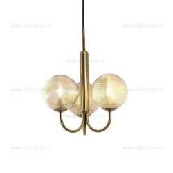 Lustra 3 Socluri E27 Auriu LZMX132-3