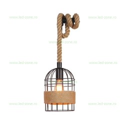 Pendul Soclu E27 Rustic Metal Cage LZ8869