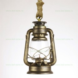 Pendul Soclu E27 Rustic Metal Felinar Mare