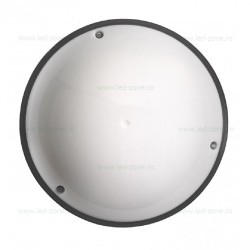 Plafoniera LED 12W Exterior Rotunda Neagra Senzor