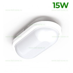Plafoniera LED 15W Exterior Ovala Alba
