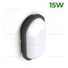 Plafoniera LED 15W Exterior Ovala Neagra
