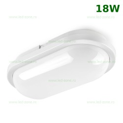 Plafoniera LED 18W Exterior Ovala Alba