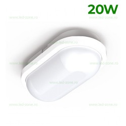 Plafoniera LED 20W Exterior Ovala Alba