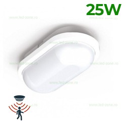 Plafoniera LED 25W Exterior Ovala Alba Senzor