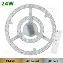 Kit LED Plafoniera 24W Rotund 3 Functii cu Telecomanda