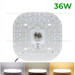 Kit LED Plafoniera 36W Patrat SMD2835 3 Functii