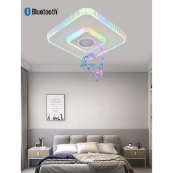 Plafoniera LED Patrata 62W RGBCCT Difuzor Bluetooth Telecomanda 
