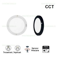 Plafoniera LED 18W Senzor Rotunda Aplicata-Incastrata CCT