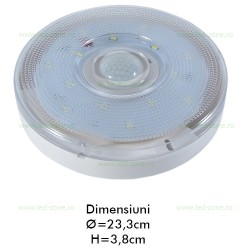 Plafoniera LED Senzor Dispersor Clar 12W Rotunda LZ6856