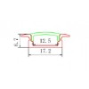 Profil Aluminiu Incastrat Dispersor Mat 2M 12.5MM Plat