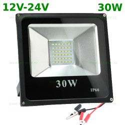 Proiector LED 30W Slim SMD 12-24V Alimentare Clesti