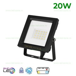 Proiector LED 20W Slim Negru Jaguar