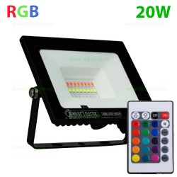 Proiector LED 20W SMD2835 Slim RGB Telecomanda REMIX