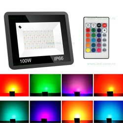 Proiector LED 100W SMD2835 Slim RGB Telecomanda 