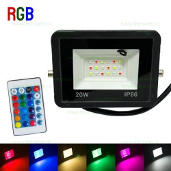 Proiector LED 20W SMD2835 Slim RGB Telecomanda 