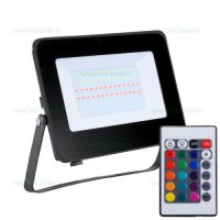 PROIECTOARE LED RGB, Proiector LED 50W IP65 Slim SMD RGB Telecomanda, LED-Zone.ro