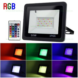 Proiector LED 30W SMD2835 Slim RGB Telecomanda 