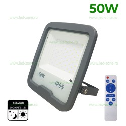 Proiector LED 50W cu Senzor Zi-Noapte si Telecomanda