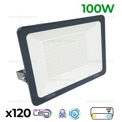 Proiector LED 100W 220V Slim Negru