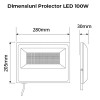 Proiector LED 100W 220V Slim Negru