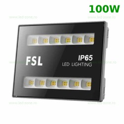 Proiector LED 100W 220V Slim Negru 808X